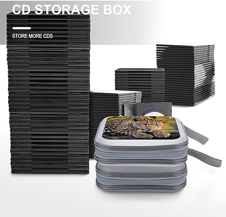 BVNMT Zipper CD Case 40 Capacity CD/DVD Case Holder Plastic Disc